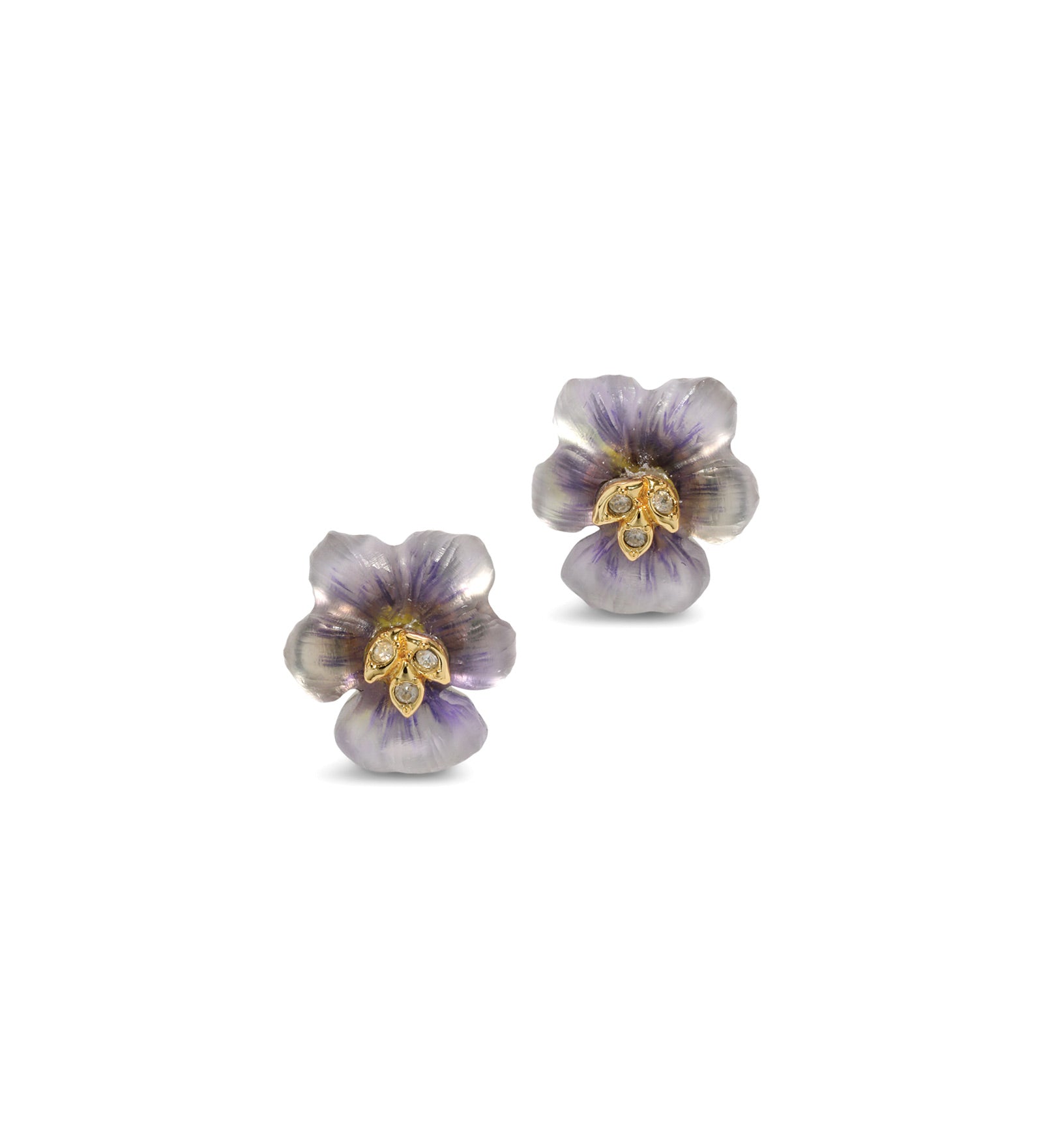 Pansy Lucite Petite Post
Earrings | Midnight Pansy 14k Gold Plated, Midnight Pansy Lucite