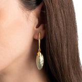 Luminous Lucite Shield
Drop Earrings 14k Gold Plated, Sage Lucite