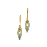 Luminous Lucite Shield
Drop Earrings 14k Gold Plated, Sage Lucite