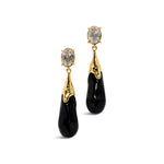 BonBon Crystal Small
Teardrop Earrings 14k Gold Plated, Onyx Lucite