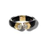 BonBon Crystal Lucite
Hinge Bracelet 14k Gold Plated, Onyx Lucite