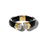BonBon Crystal Lucite
Hinge Bracelet 14k Gold Plated, Onyx Lucite