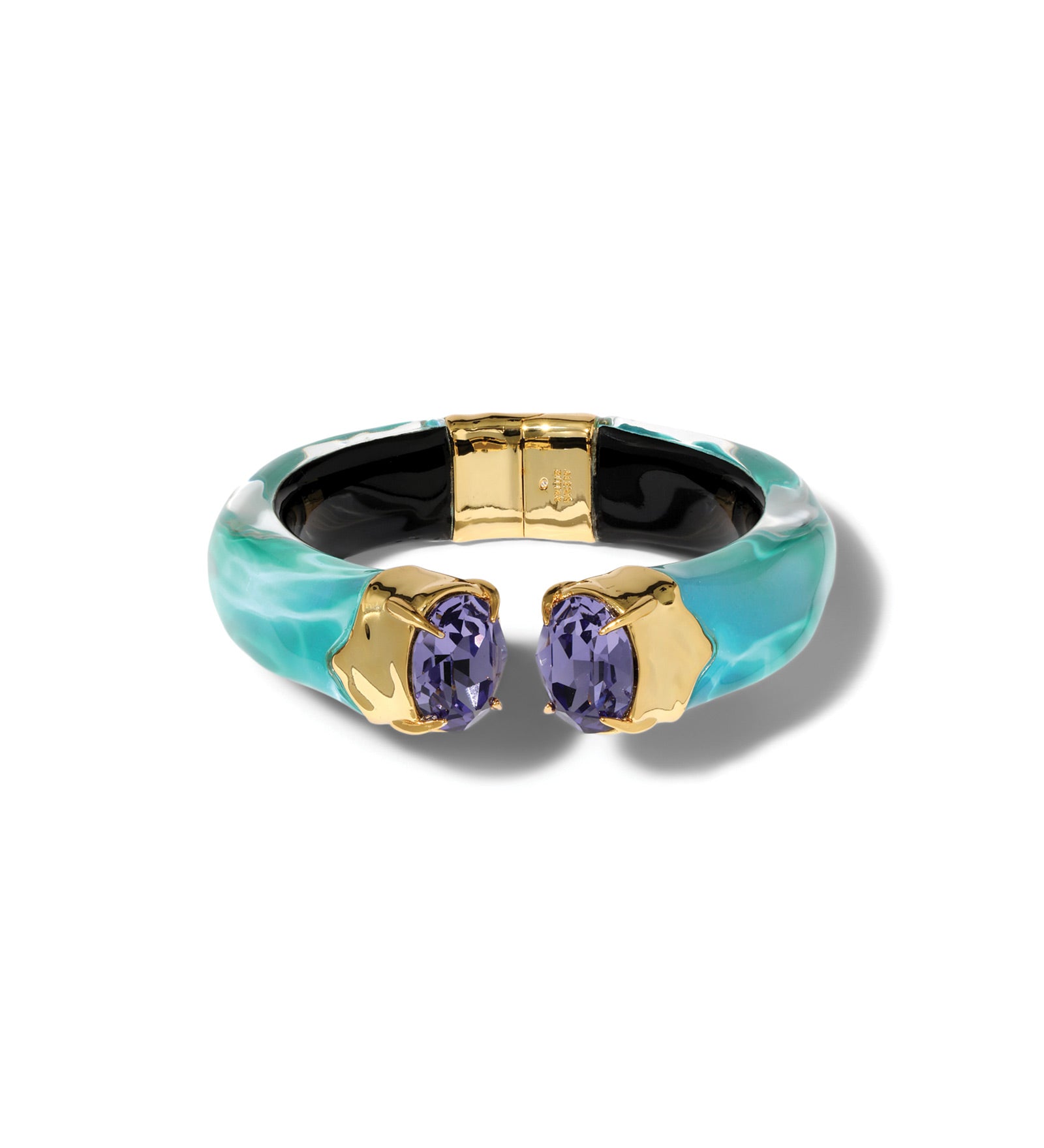 BonBon Crystal Lucite
Hinge Bracelet 14k Gold Plated, Mediterranean Opal Lucite