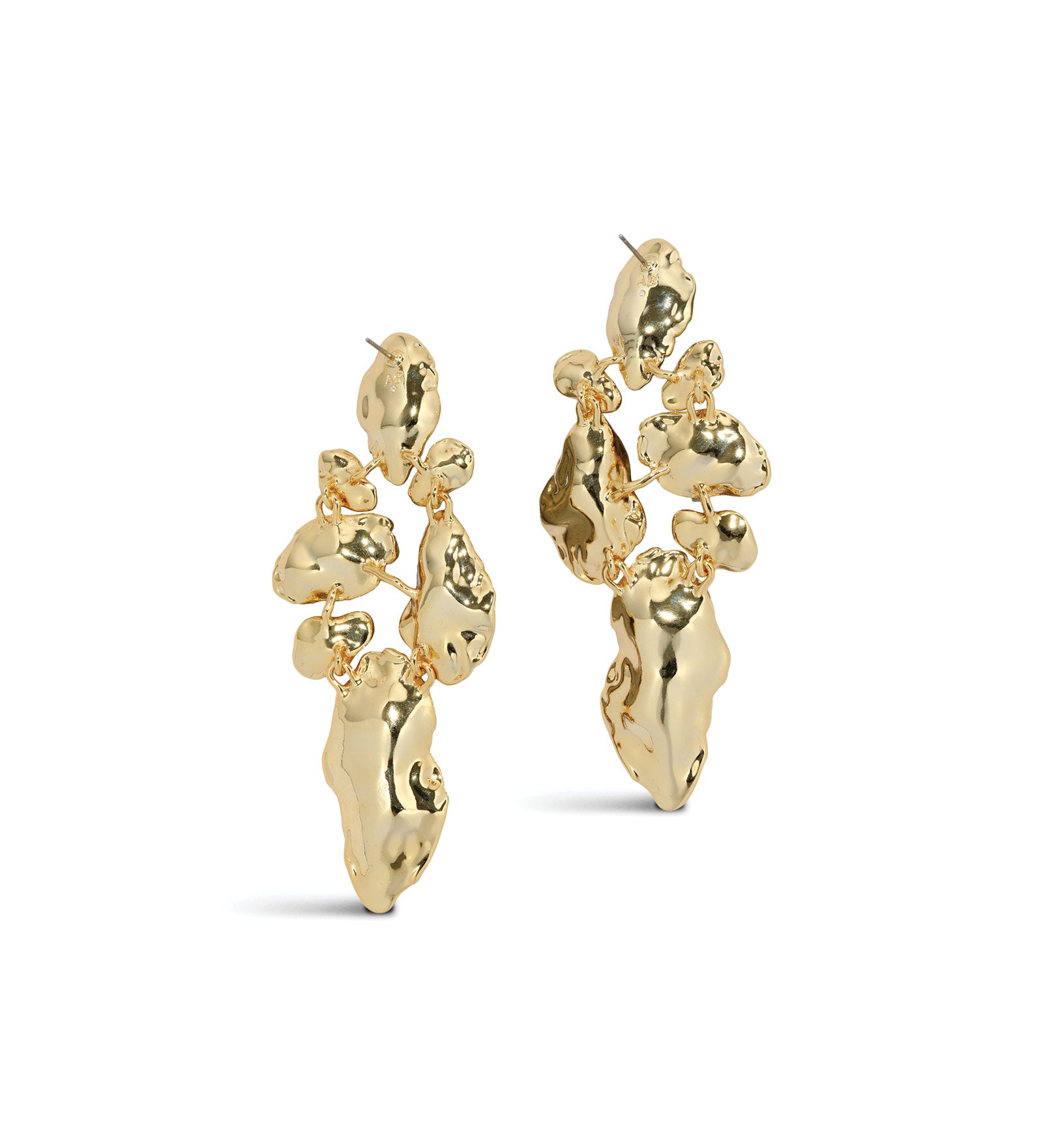Brut Gold Mosaic Earring 14k Gold Plated