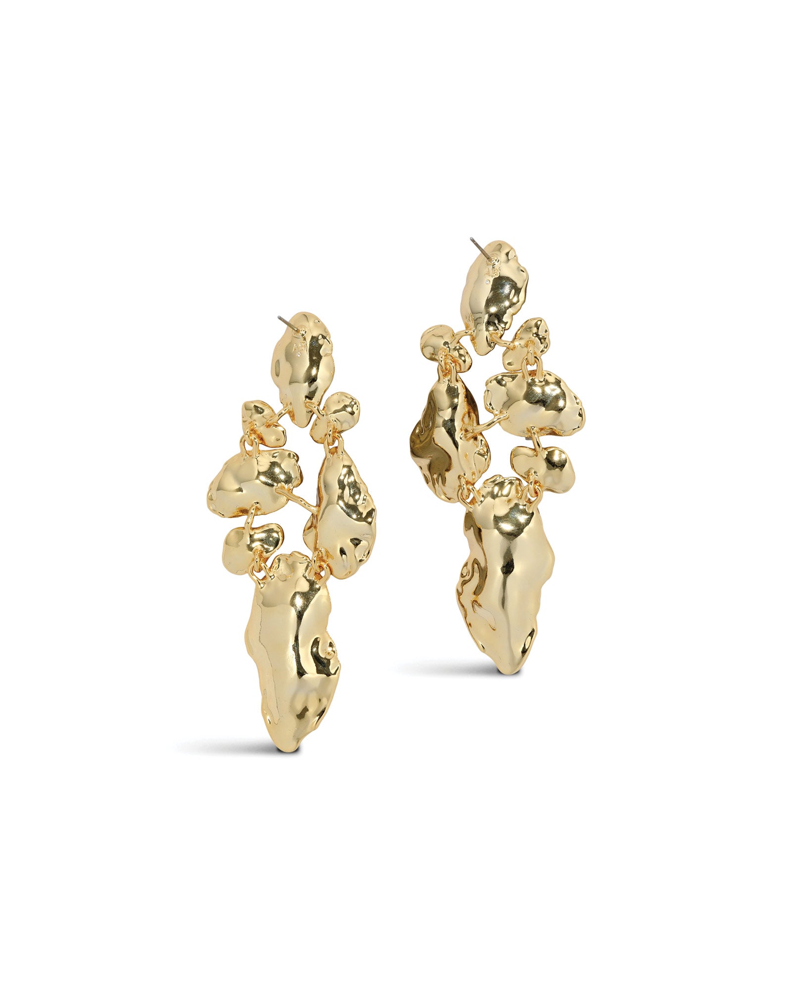 Brut Gold Mosaic Earring 14k Gold Plated