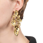 Brut Gold Mosaic Earring 14k Gold Plated