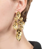 Brut Gold Mosaic Earring 14k Gold Plated
