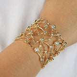 Asterales Gold CZ Wide Cuff