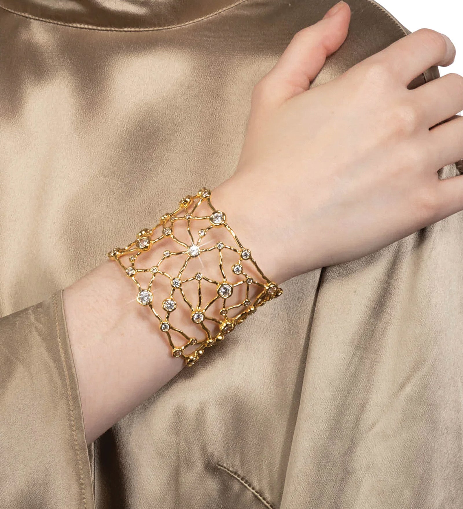Alexis Bittar-Asterales Gold Celestial Wide Cuff Bracelet-Bracelets-Blue Ruby Jewellery-Vancouver Canada