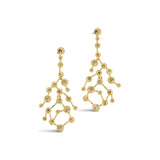 Asterales Gold CZ Celestial Earring 14k Gold Plated, Cubic Zirconia