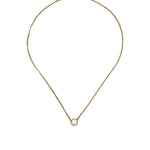 Asterales Gold Solitaire Necklace 14k Gold Plated, Cubic Zirconia