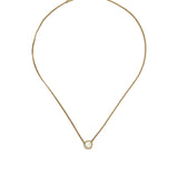 Asterales Gold Solitaire Necklace 14k Gold Plated, Cubic Zirconia