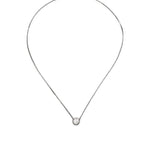 Asterales Silver Solitaire Necklace Rhodium Tone Plated, Cubic Zirconia
