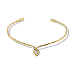 Asterales Gold Floating CZ Collar 14k Gold Plated, Cubic Zirconia