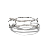 Solanes Crystal Cuff Bracelet Rhodium Tone Plated,  Crystal