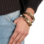 Brut Strap Bangle Bracelet 14k Gold Plated