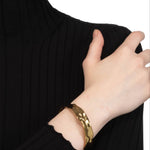 Brut Strap Bangle Bracelet 14k Gold Plated