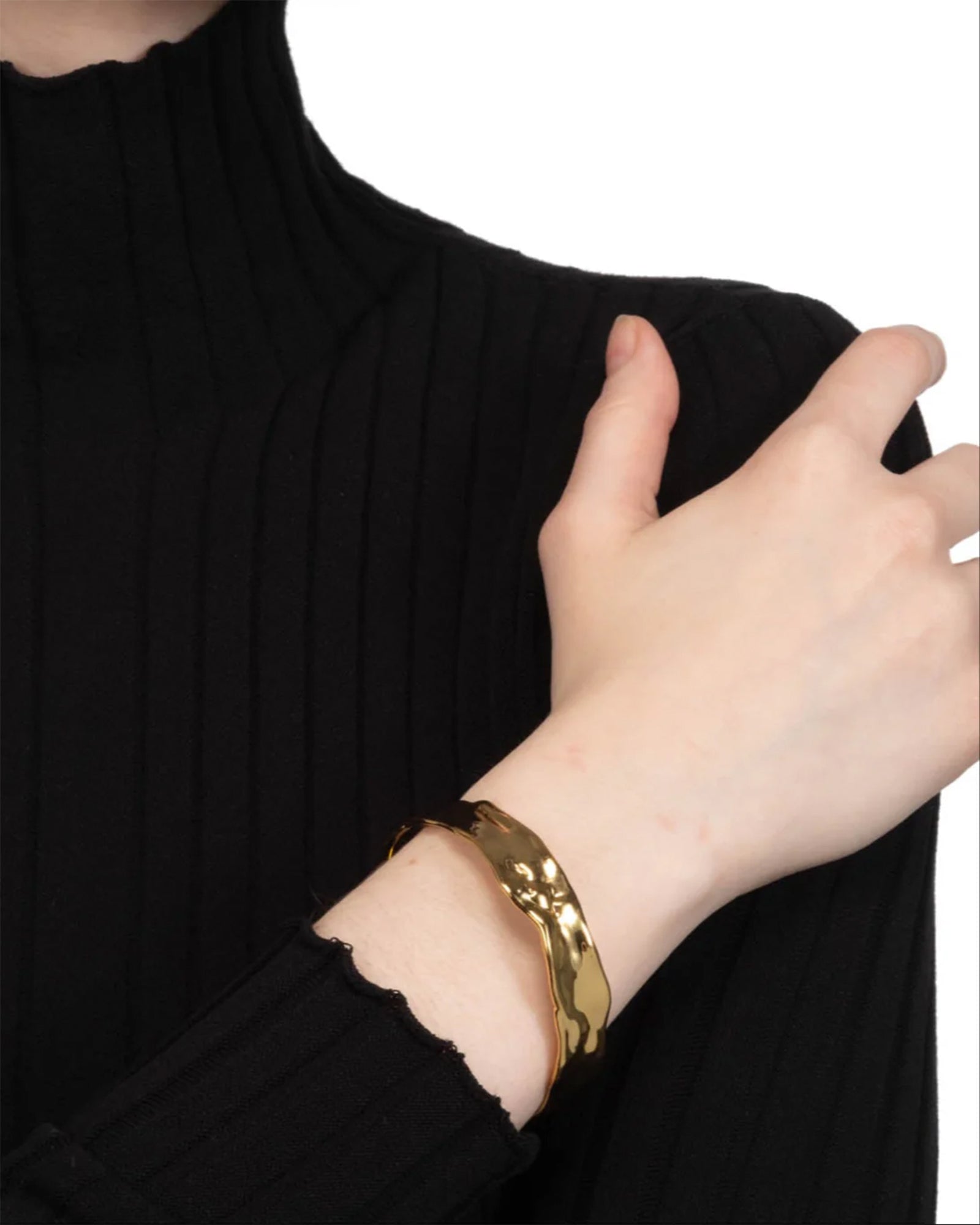 Brut Strap Bangle Bracelet 14k Gold Plated