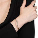 Solanales Gold Crystal Skinny Bangle Bracelet 14k Gold Plated, Crystal / SM