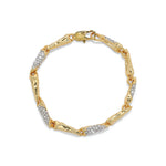 Solanales Crystal Linked Spear Bracelet 14k Gold Plated, Crystal