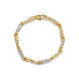 Solanales Crystal Linked Spear Bracelet 14k Gold Plated, Crystal