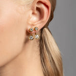 Asterales Molten Front Back CZ Earrings 14k Gold Plated, Cubic Zirconia
