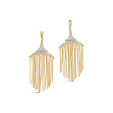 Solanales Crystal Fringe Chandelier Earring 14k Gold Plated, Crystal