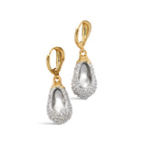 Solanales Crystal Teardrop Leverback Earring 14k Gold Plated, Crystal