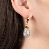 Solanales Crystal Teardrop Leverback Earring 14k Gold Plated, Crystal