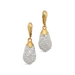 Solanales Crystal Teardrop Leverback Earring 14k Gold Plated, Crystal