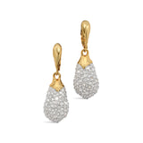 Solanales Crystal Teardrop Leverback Earring 14k Gold Plated, Crystal