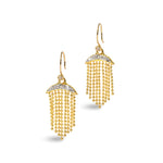 Solanales Crystal Petite Fringe Wire Earring 14k Gold Plated, Crystal, Cubic Zirconia