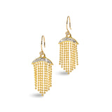 Solanales Crystal Petite Fringe Wire Earring 14k Gold Plated, Crystal, Cubic Zirconia