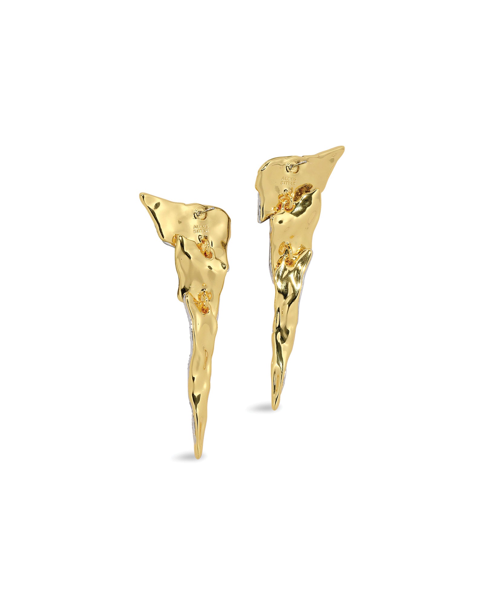 Solanales Crystal Cascade Post Earring 14k Gold Plated, Crystal