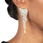 Solanales Crystal Cascade Post Earring 14k Gold Plated, Crystal