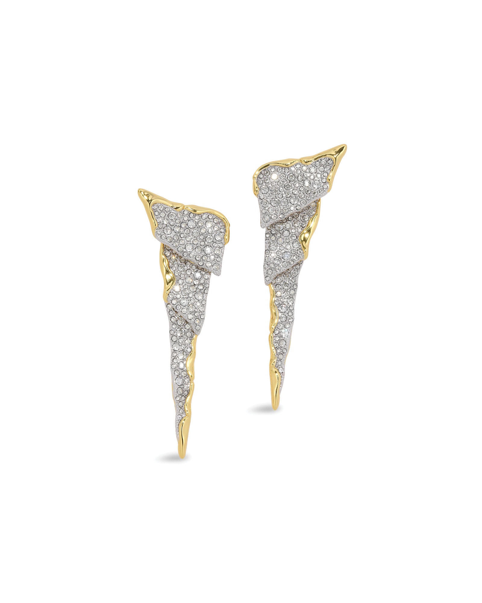 Solanales Crystal Cascade Post Earring 14k Gold Plated, Crystal