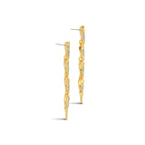 Solanales Crystal Spear Linear Earring 14k Gold Plated, Crystal