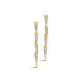 Solanales Crystal Spear Linear Earring 14k Gold Plated, Crystal
