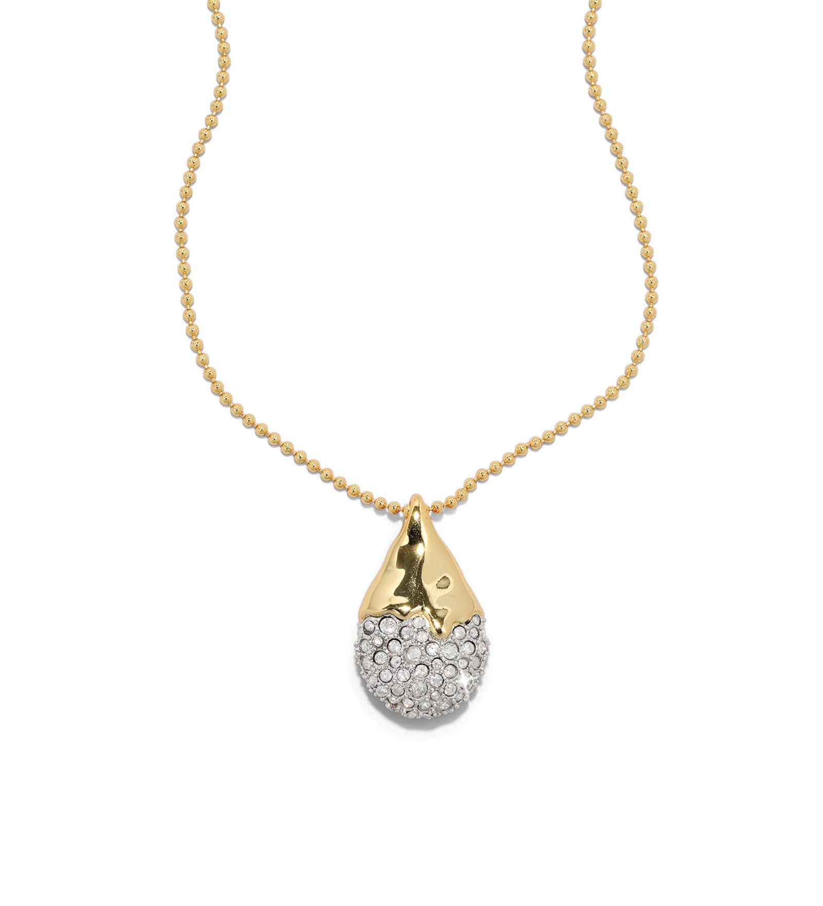 Solanales Crystal Pavé Teardrop Necklace 14k Gold Plated, Crystal