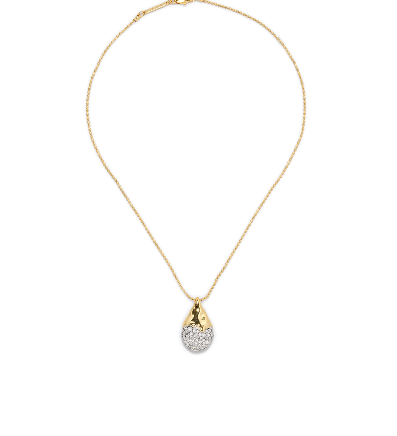 Solanales Crystal Pavé Teardrop Necklace 14k Gold Plated, Crystal