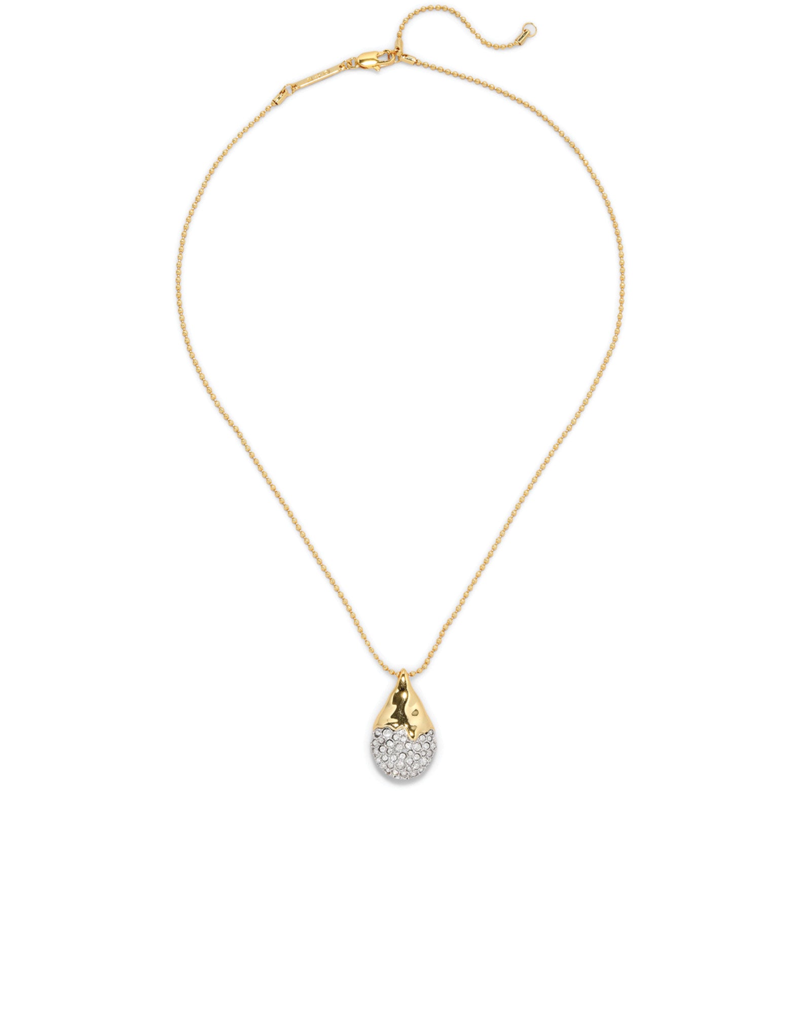 Solanales Crystal Pavé Teardrop Necklace 14k Gold Plated, Crystal
