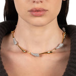 Solanales Crystal Teardrop Riviera Necklace 14k Gold Plated, Crystal