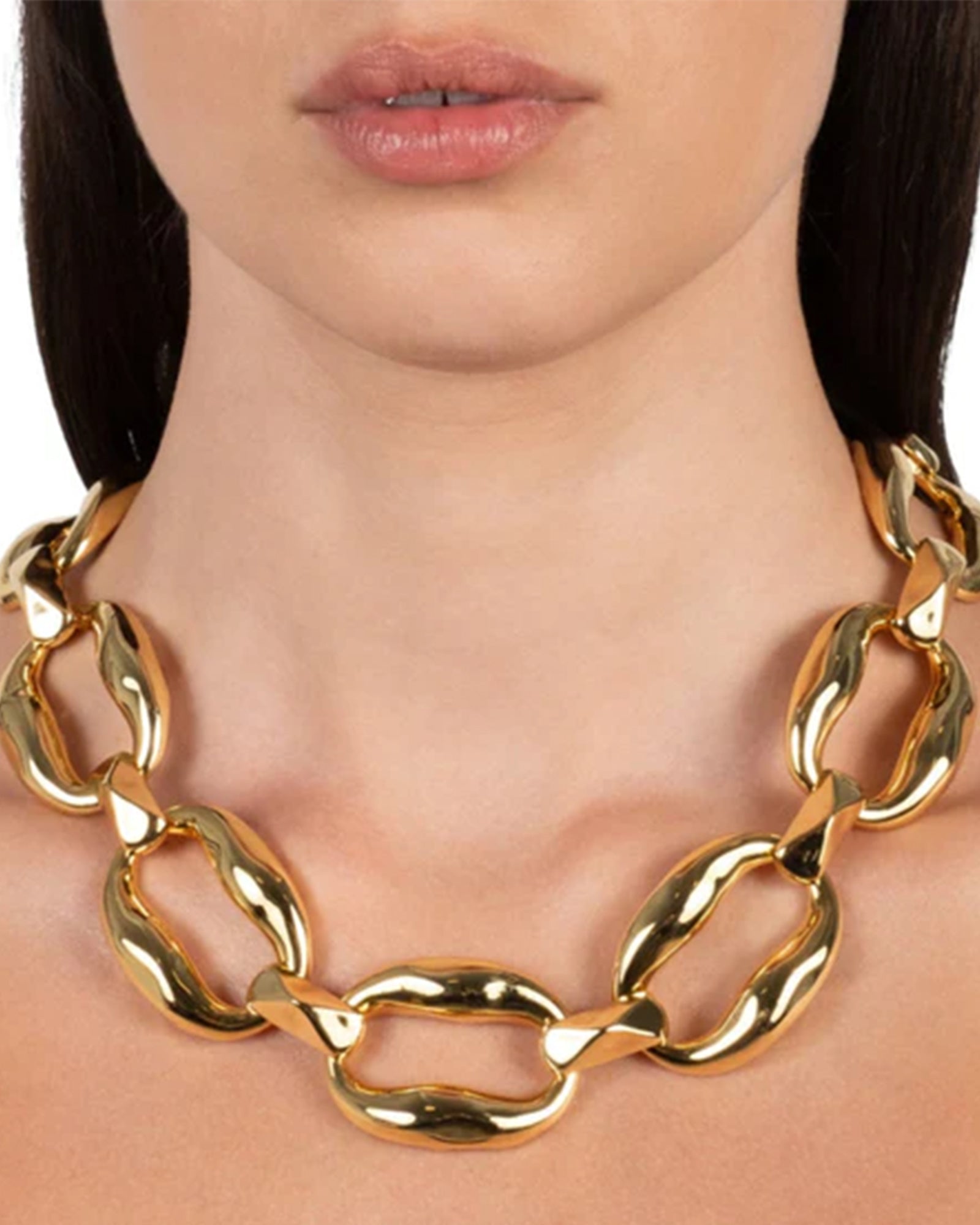Molten Link Necklace 14k Gold Plated