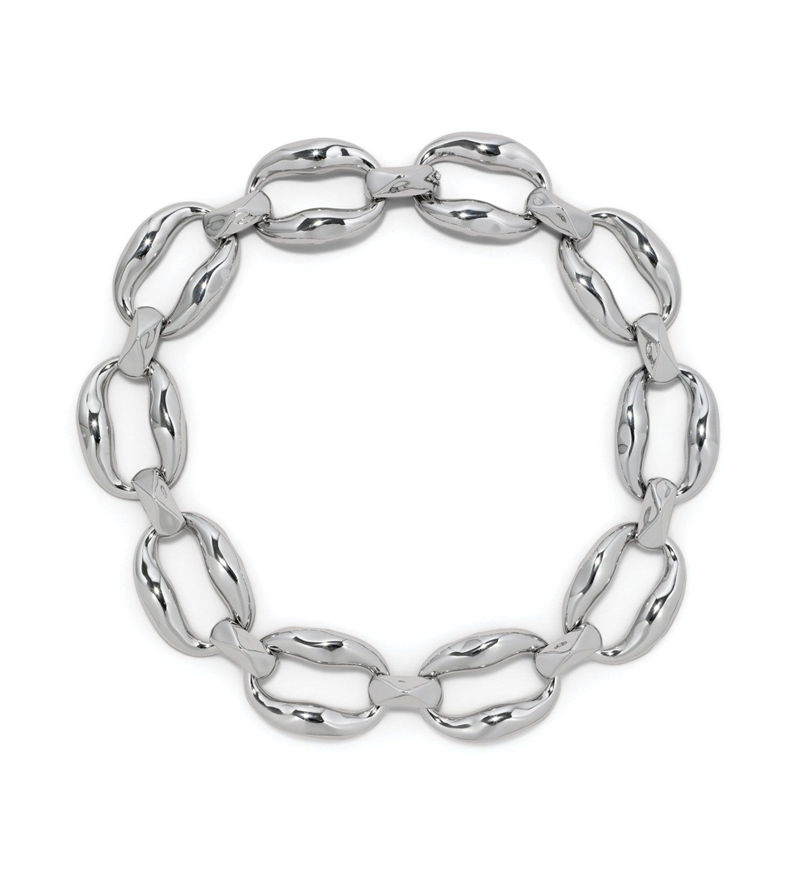 Molten Link Necklace Rhodium Tone Plated