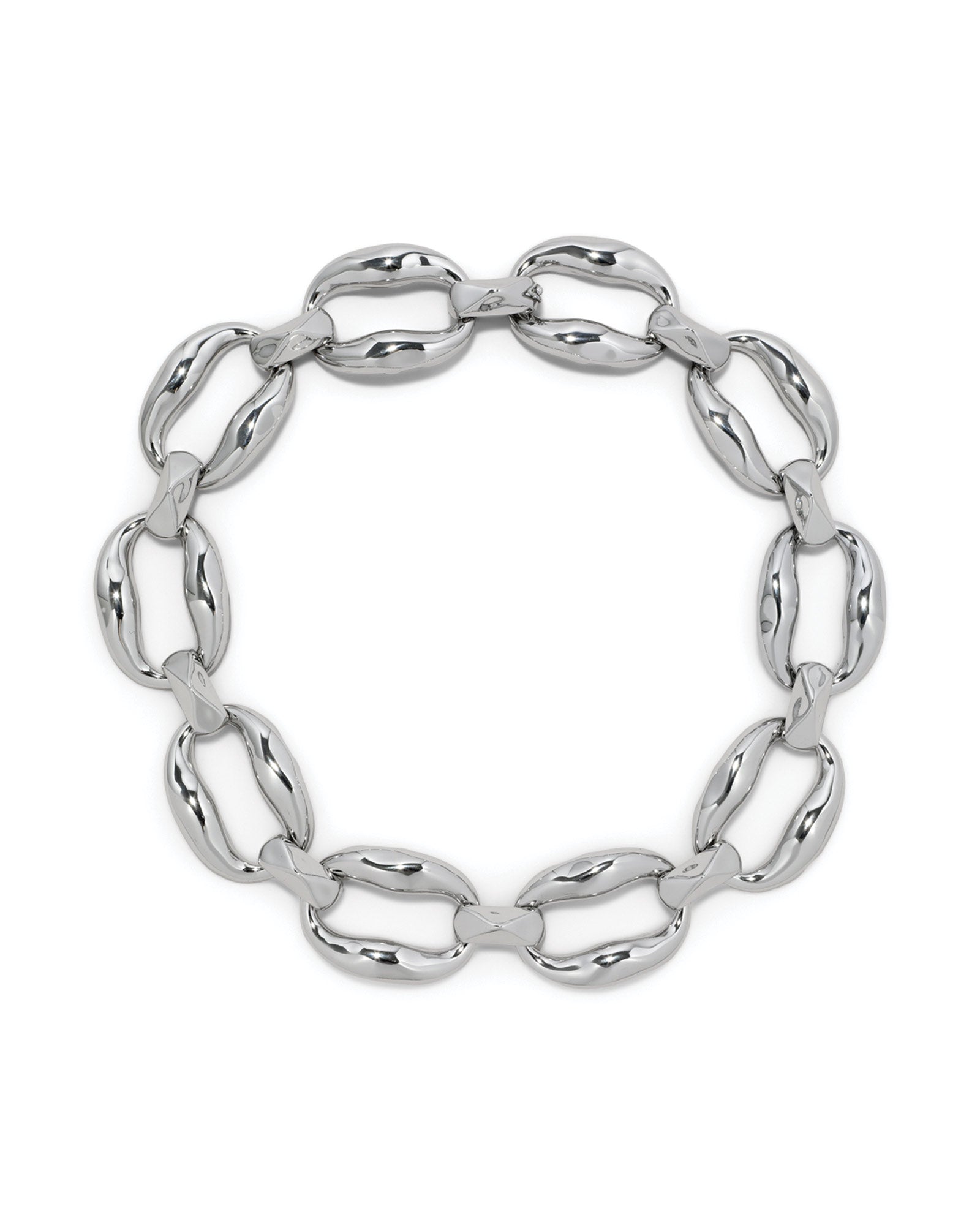 Molten Link Necklace Rhodium Tone Plated