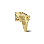 Panther Visage Ring 14k Gold Plated, Crystal / 7