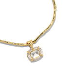 Liquid Lucite Jeweled
Crystal Collar 14k Gold Plated Brass, Crystal, Clear Lucite