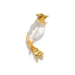 Liquid Lucite Cardinal Pin 14k Gold Plated, Crystal, Clear Lucite