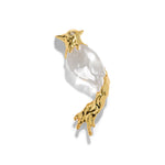 Liquid Lucite Cardinal Pin 14k Gold Plated, Crystal, Clear Lucite