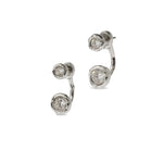 Alexis Bittar-Asterales Molten Front Back CZ Earrings-Earrings-Rhodium Tone Plated, Cubic Zirconia-Blue Ruby Jewellery-Vancouver Canada